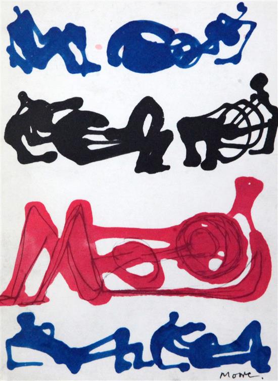 § Henry Moore, O.M., C.H. (1898-1986) Project for Catalogue Cover for G.Cramer, 1962 & Ideas for Sculpture 8 x 6in & 9.5 x 7in.